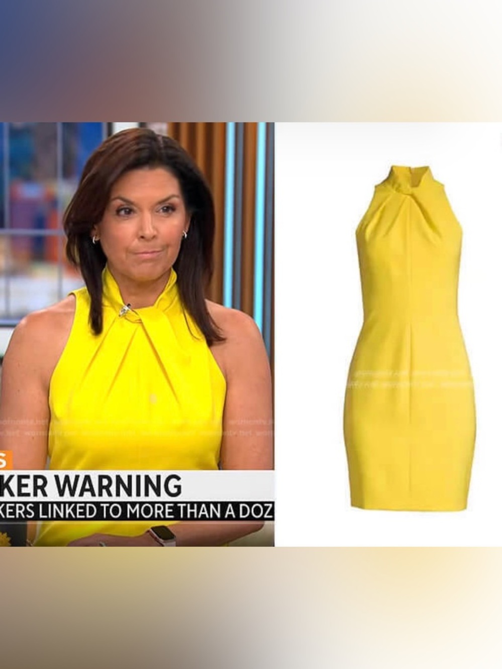 Black Halo Bright Yellow Satin Top